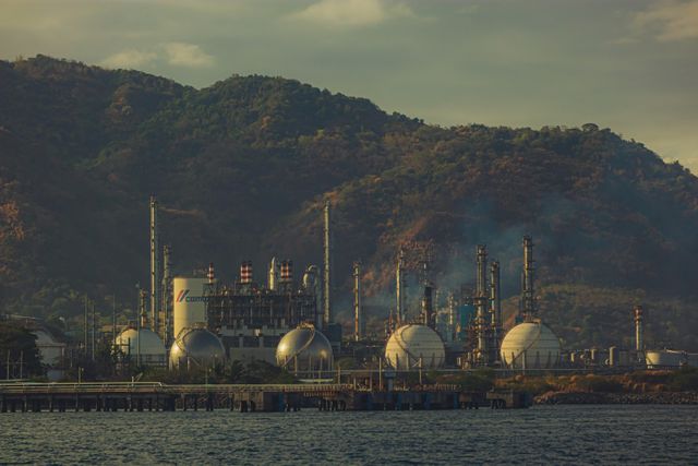 Refinery at night